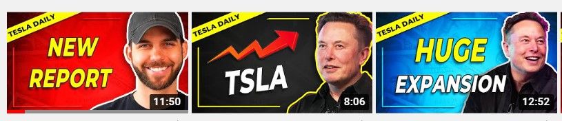 Screenshot of Tesla Daily YouTube episodes