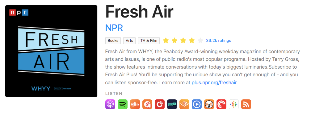 Fresh Air podcast page on Rephonic