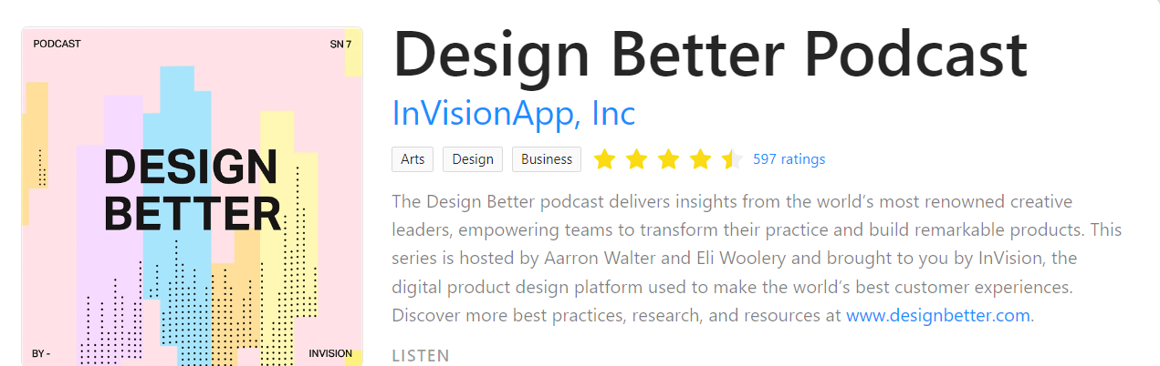 Design Better Podcast on Rephonic