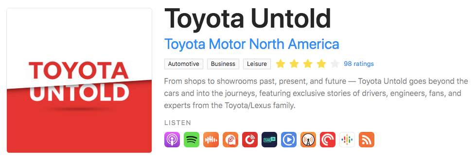Toyota Untold podcast on Rephonic