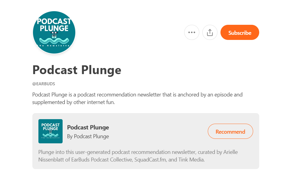 Podcast Plunge newsletter