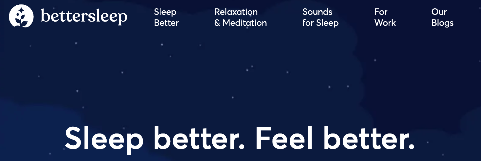 BetterSleep website homepage