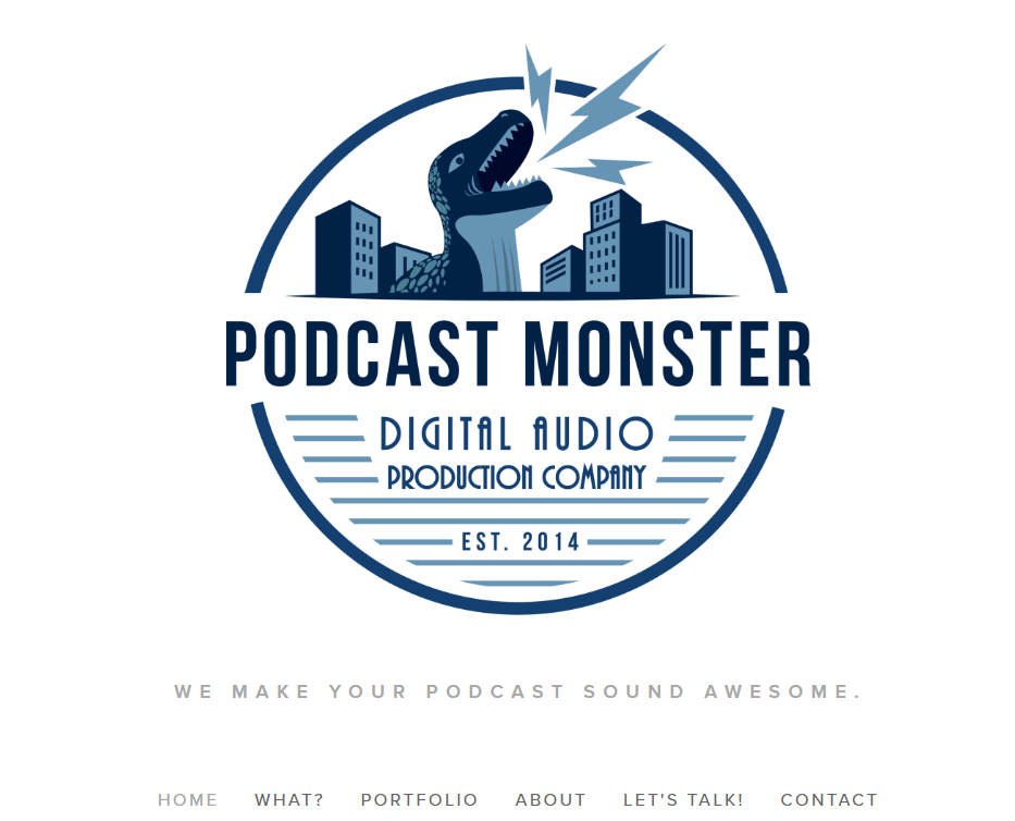 Podcast Monster podcast editing company logo