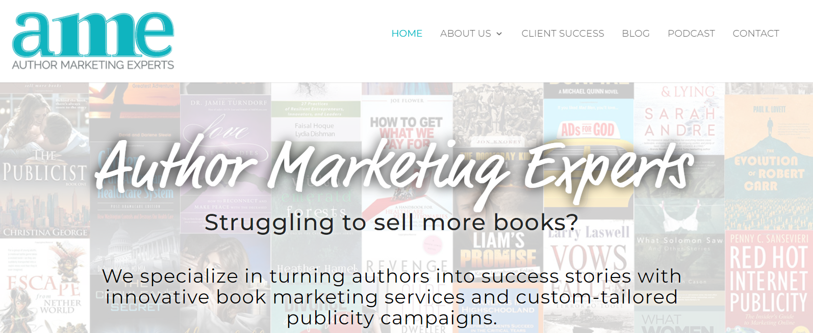 Author Marketing Experts book marketing company homepage