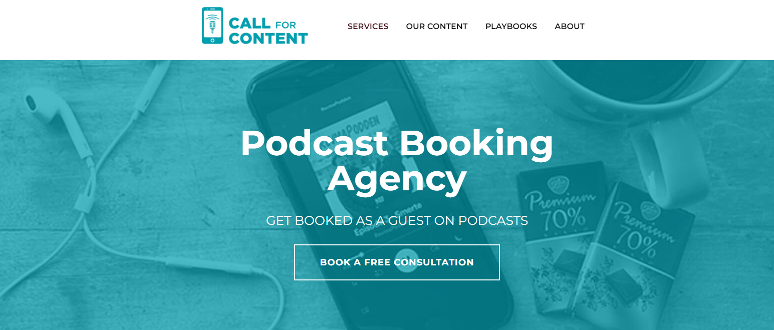 Call For Content podcast booking agency