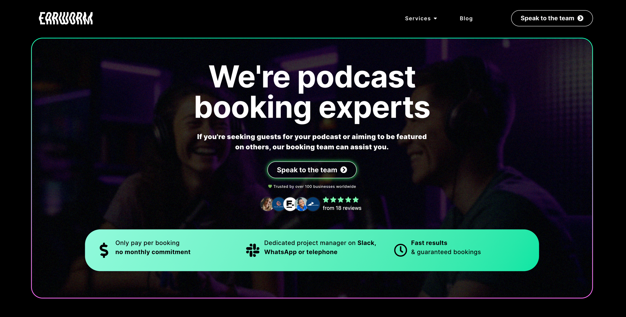 Earworm podcast booking agency