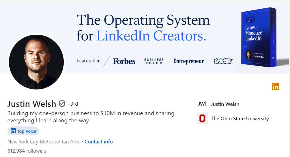 LinkedIn thought leader, Justin Welsh