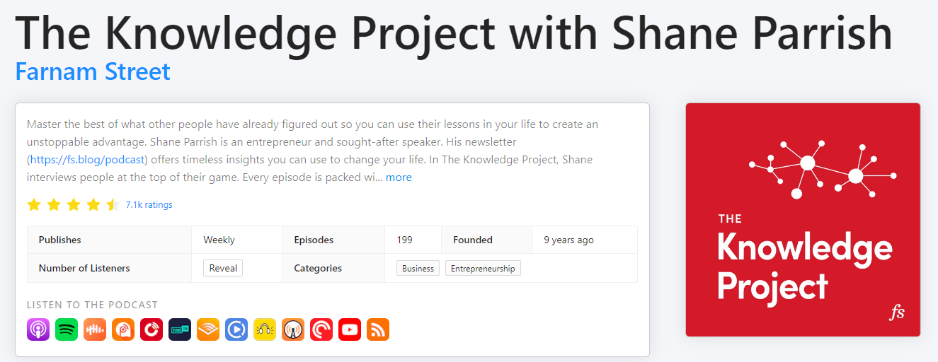 The Knowledge Project podcast