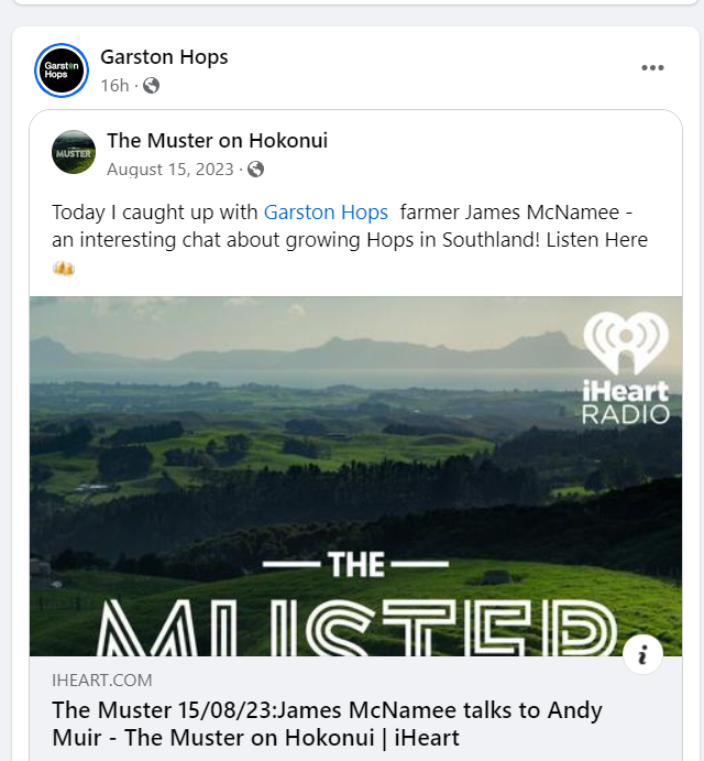 Garston Hops social media content