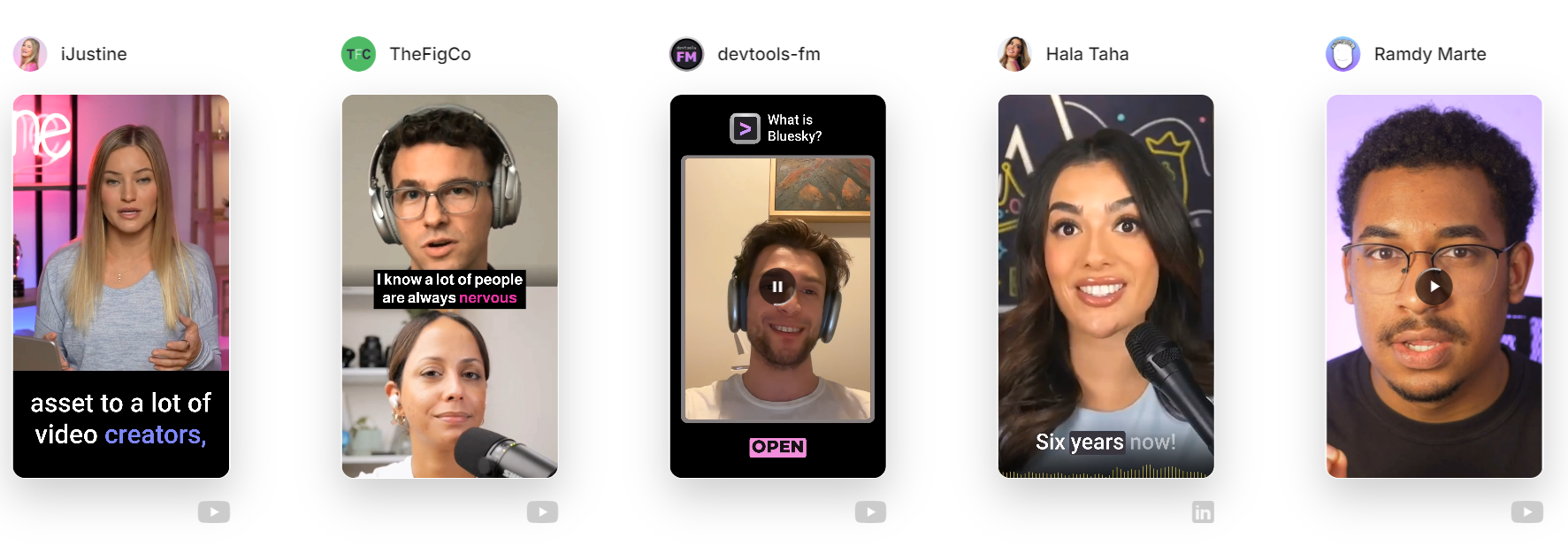 Podcast video snippets with Descript