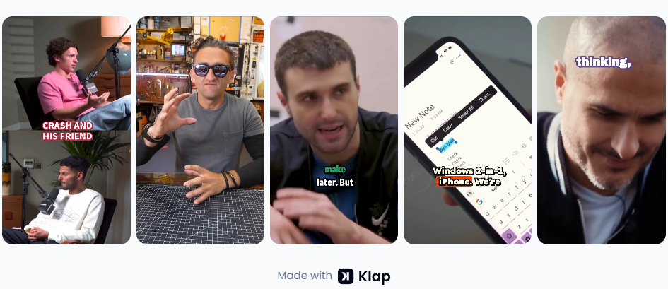 Klap podcast snippet maker
