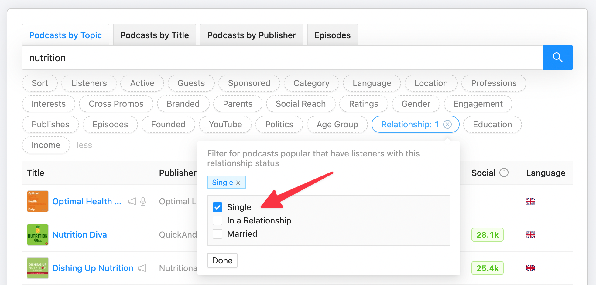 Podcast audience relationship