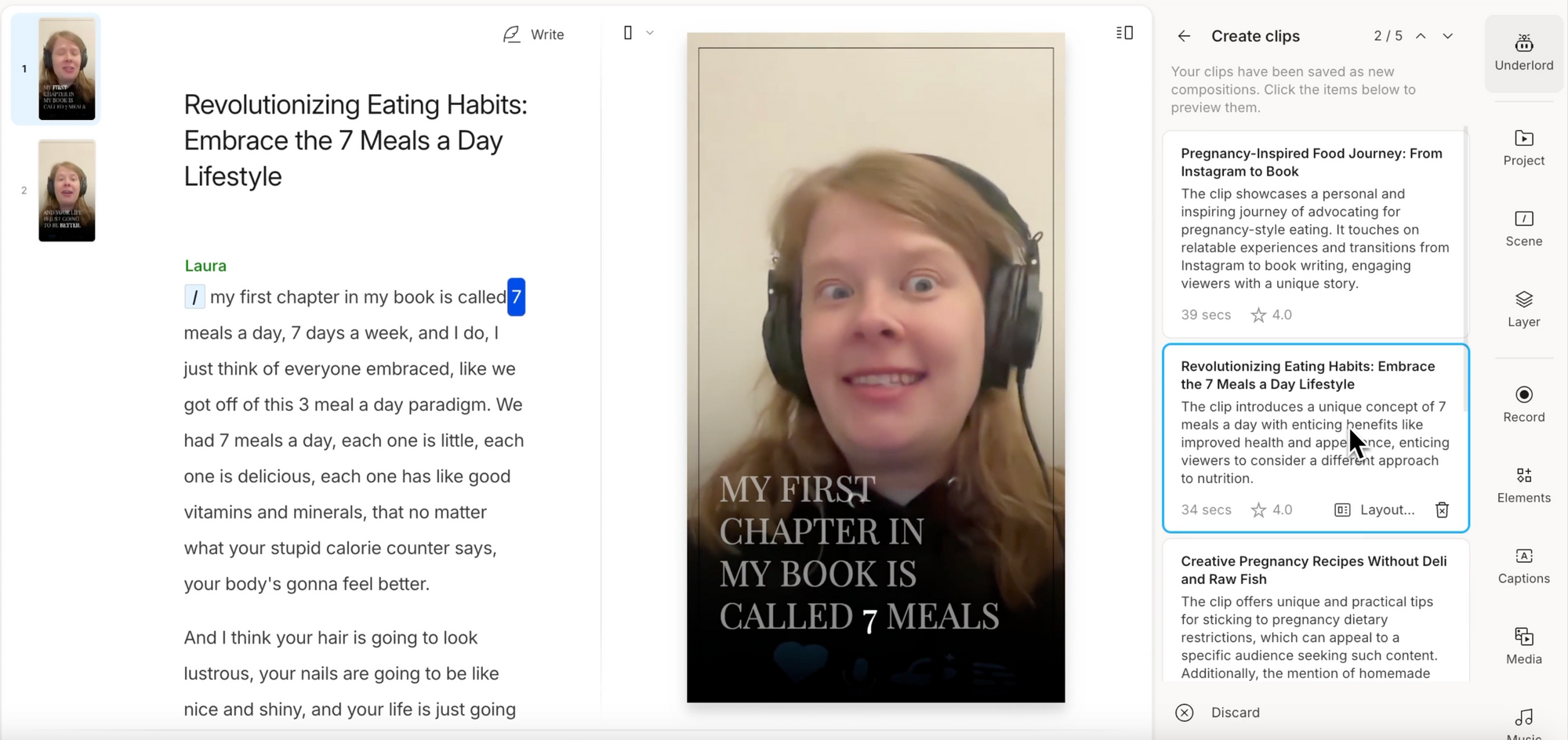 Descript for podcast interview repurposing