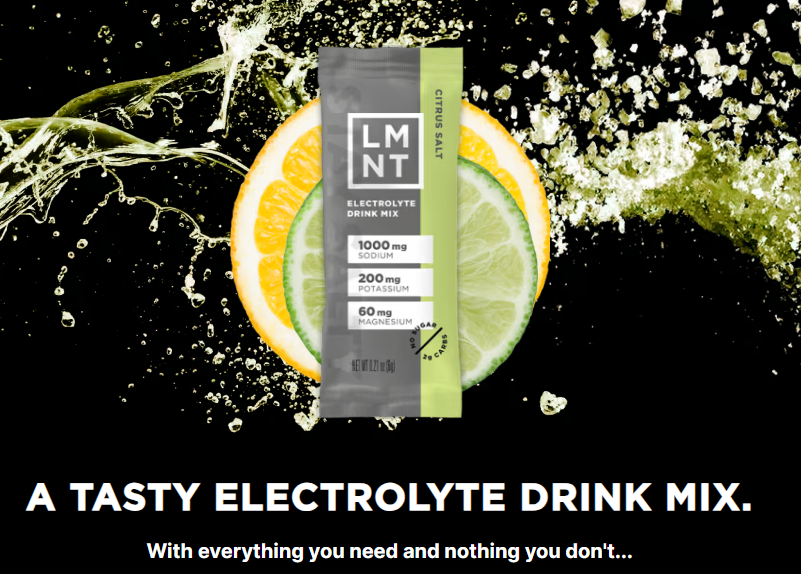 lemon and lime slices topped with sachet of LMNT