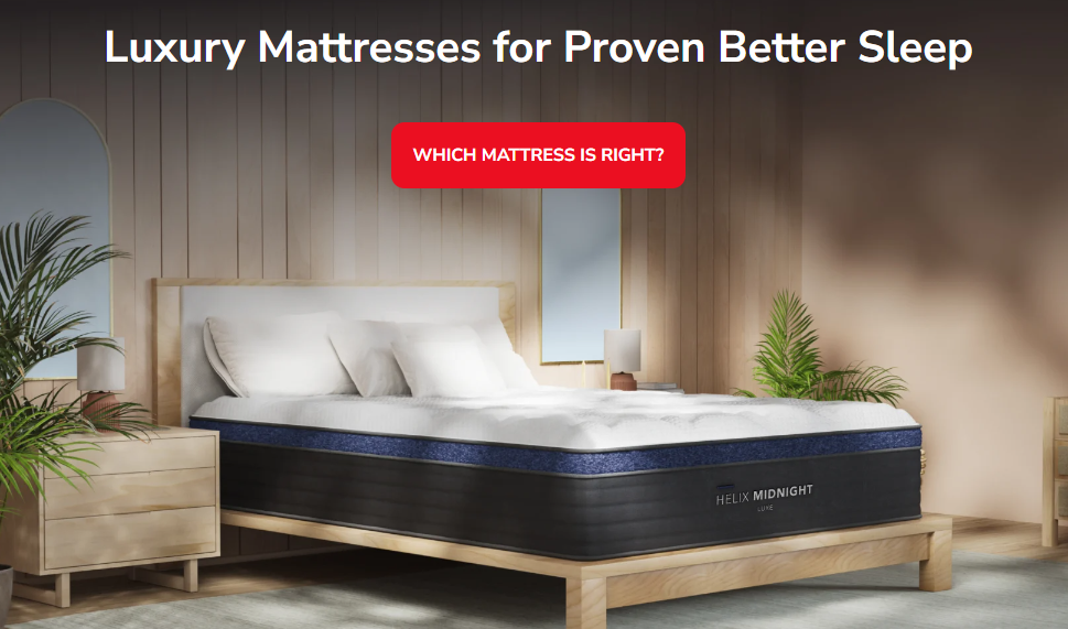 Bed with Helix mattress
