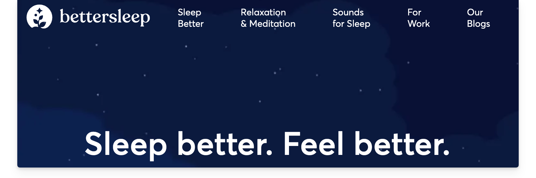 BetterSleep website homepage