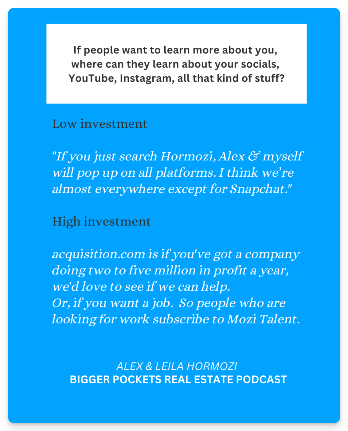 Podcast interview CTA