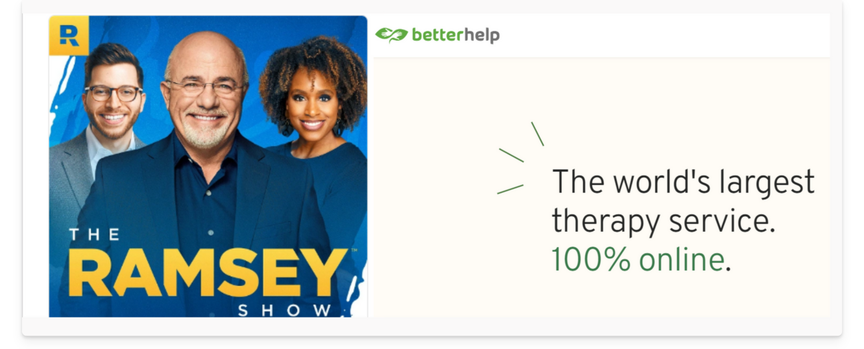 The Ramsey Show partnership with BetterHelp