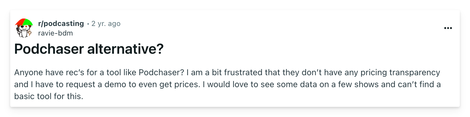 Podchaser Pro alternative