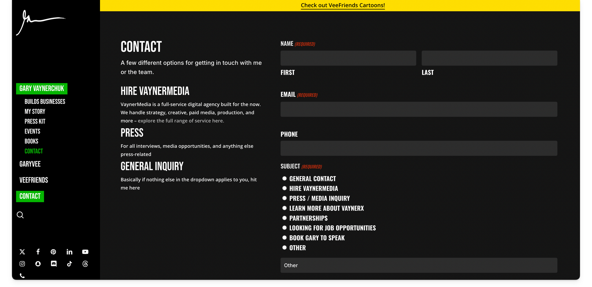 Contact information on the GaryVee Audio Experience podcast