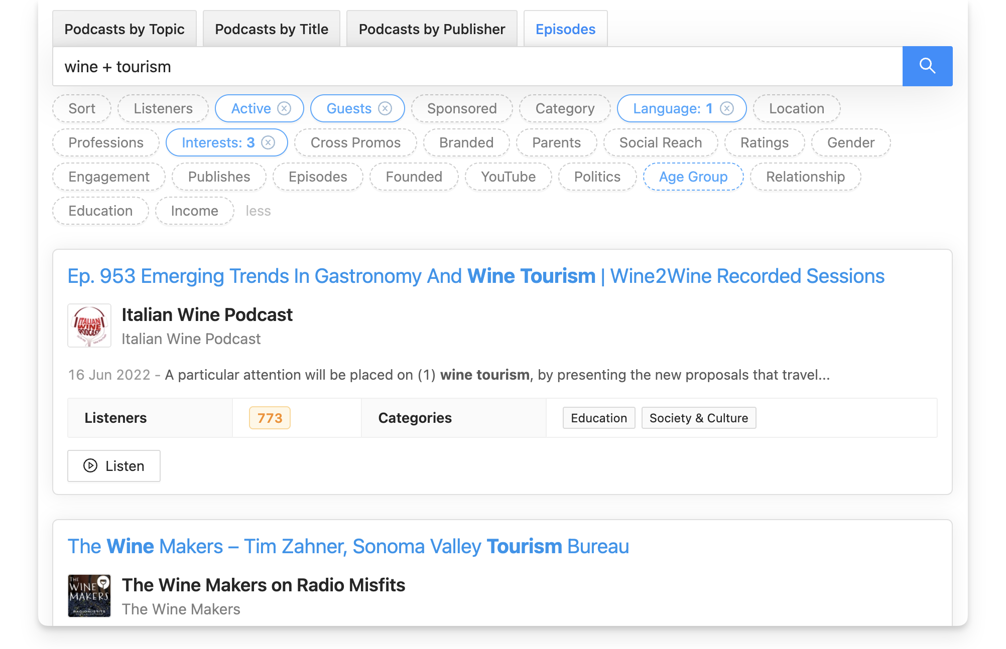 Wine tourism podcast episodes on Rephonic