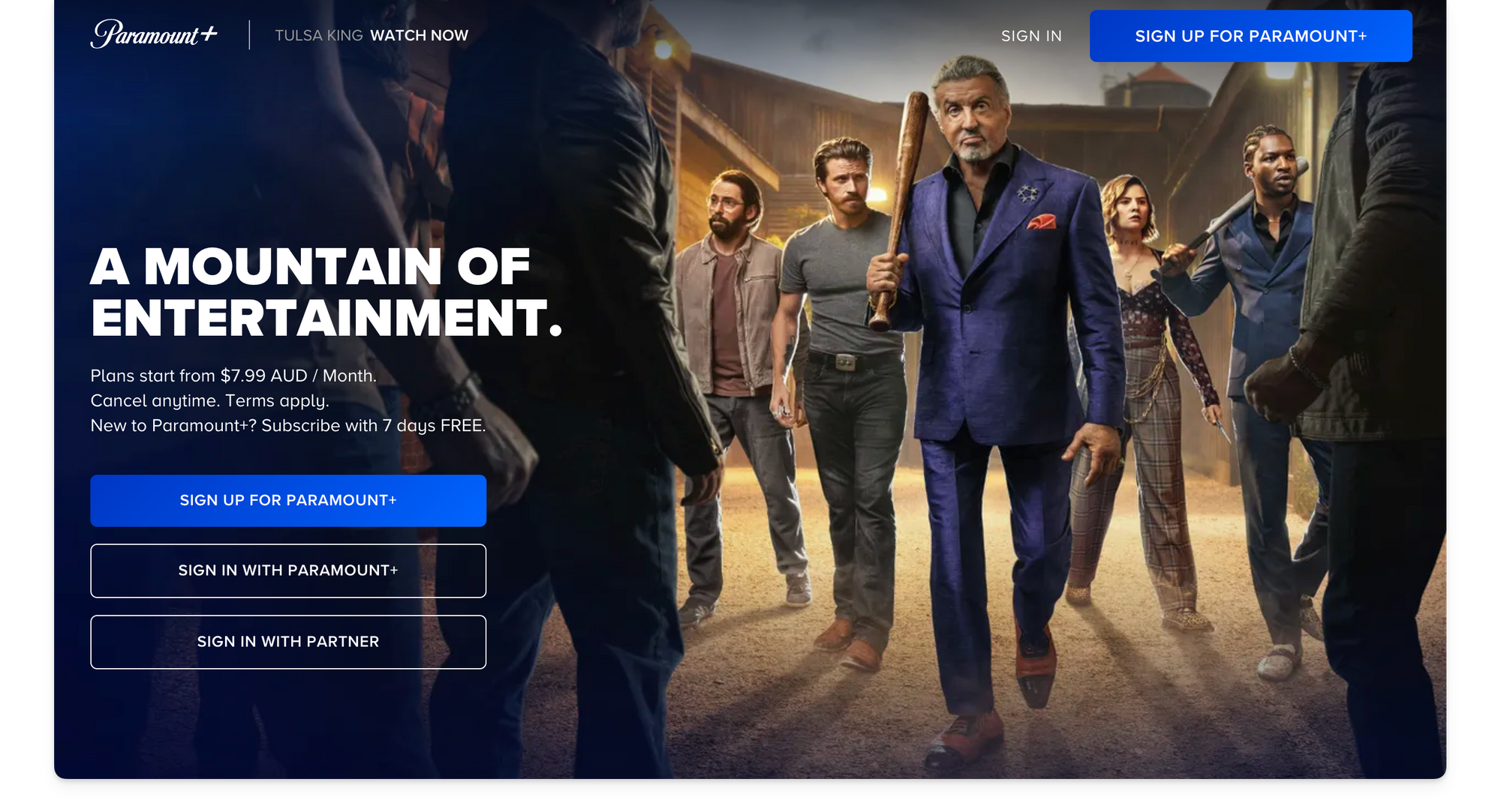Paramount plus home page