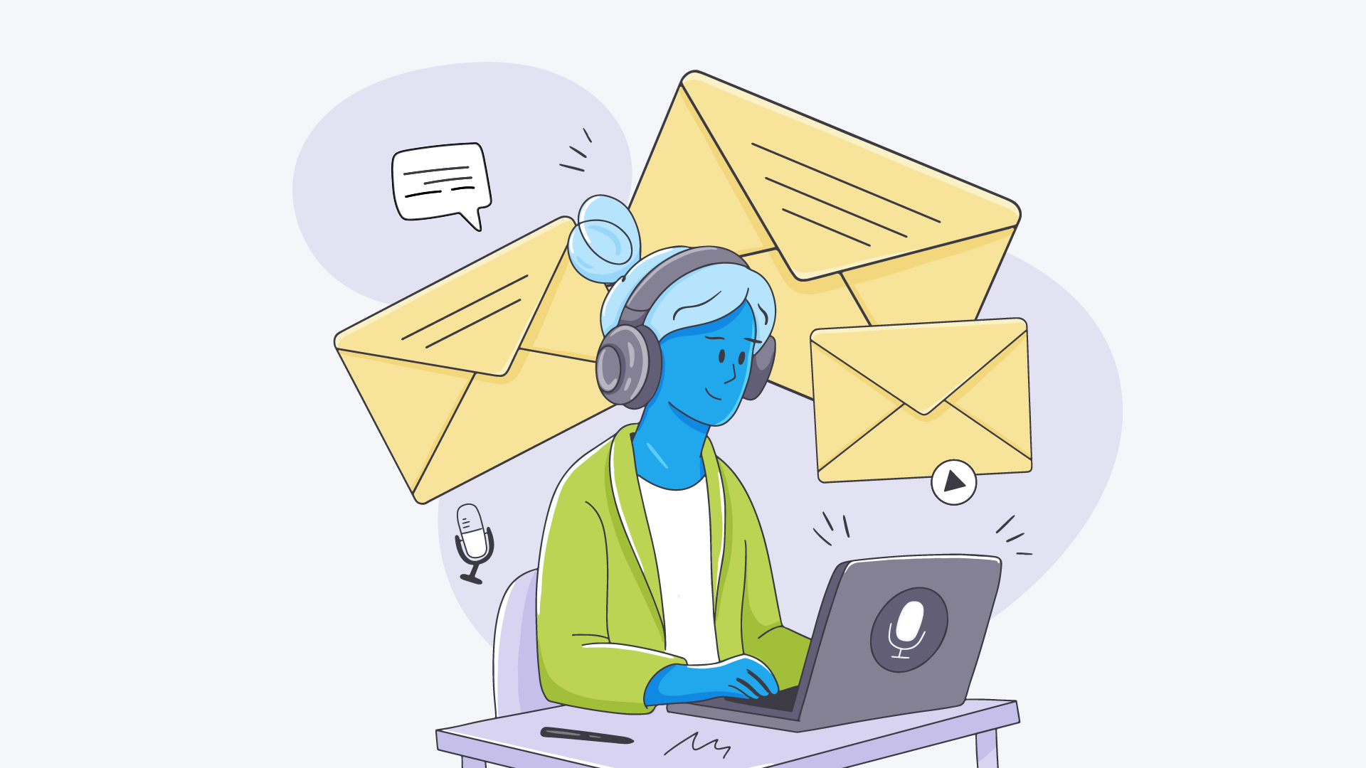 Podcast media list on a computer