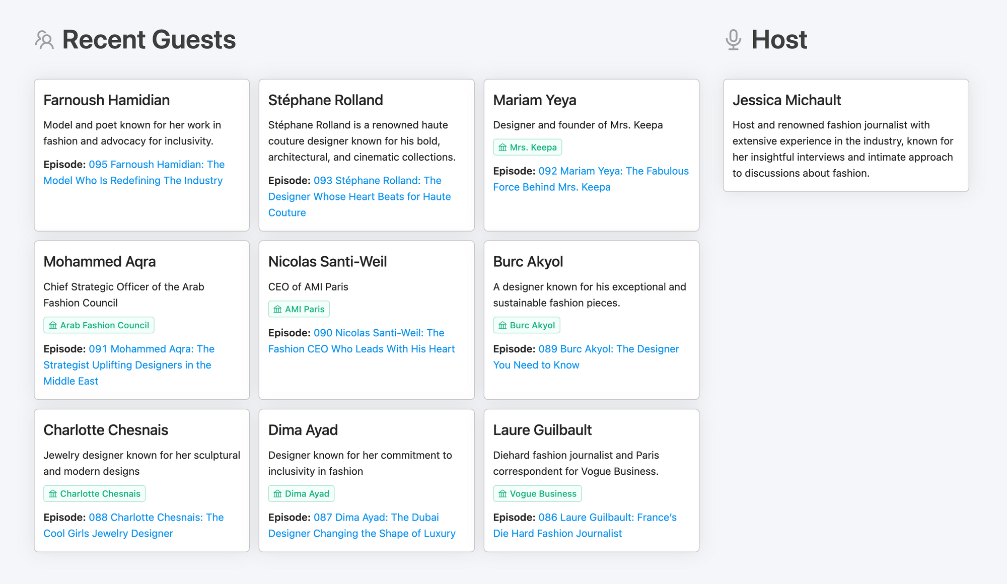 Fashion Your Seatbelt podcast guests