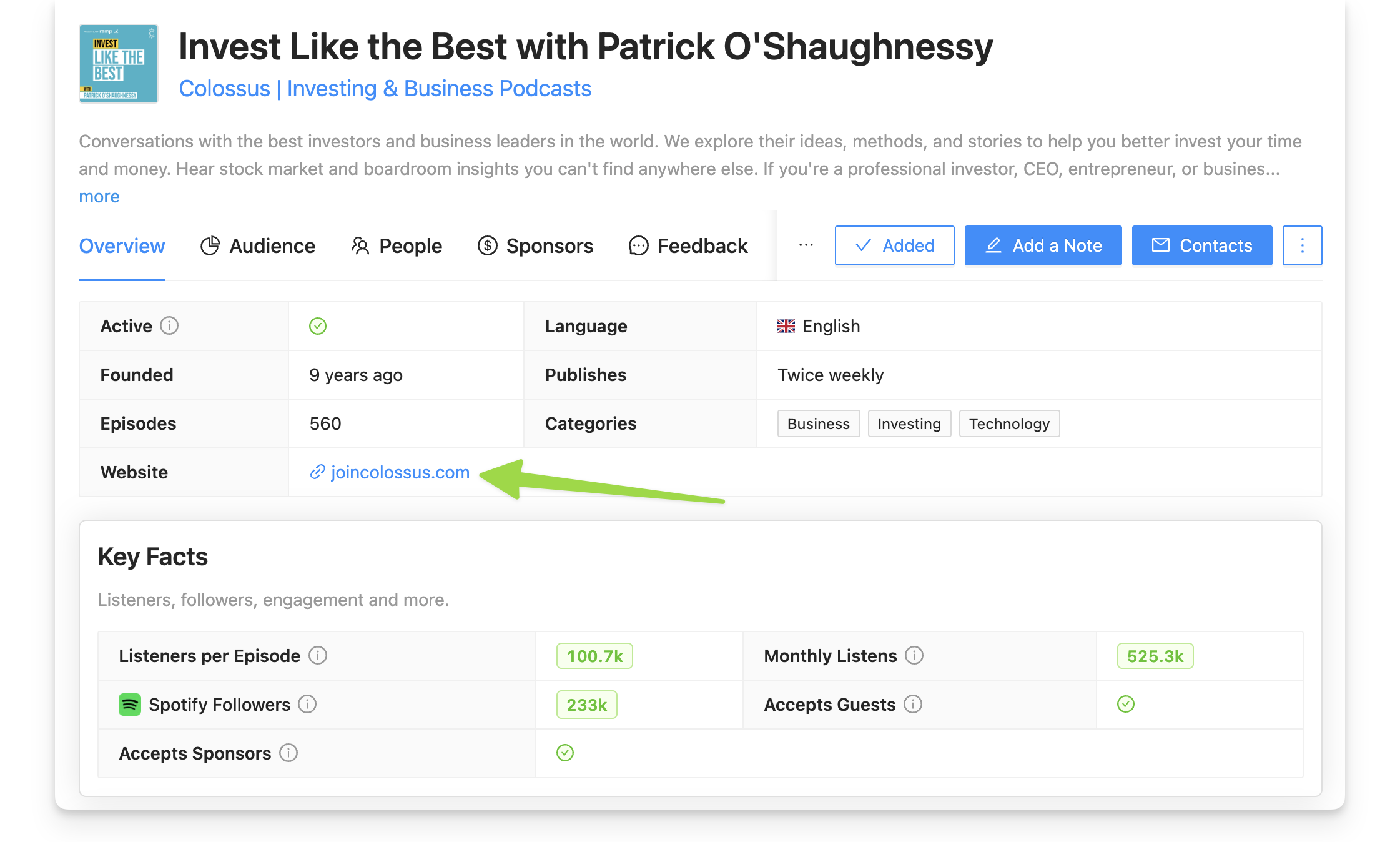 Podcast website link