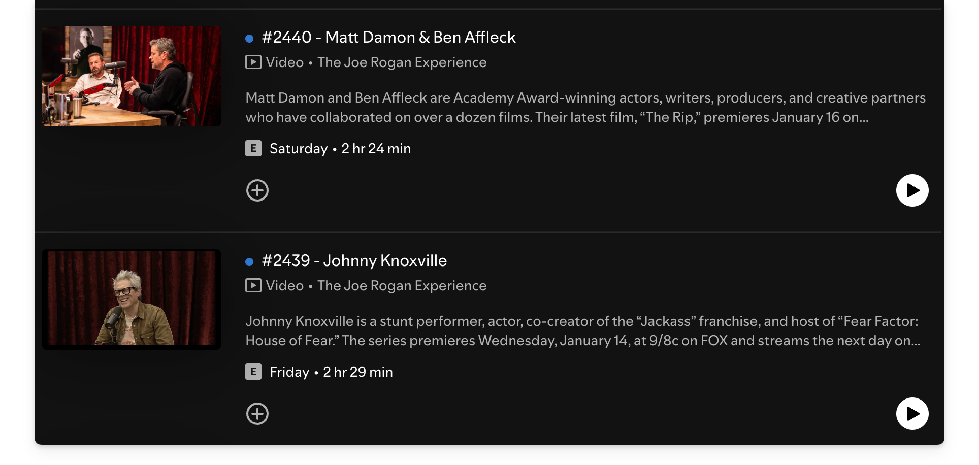 Joe Rogan podcast guests