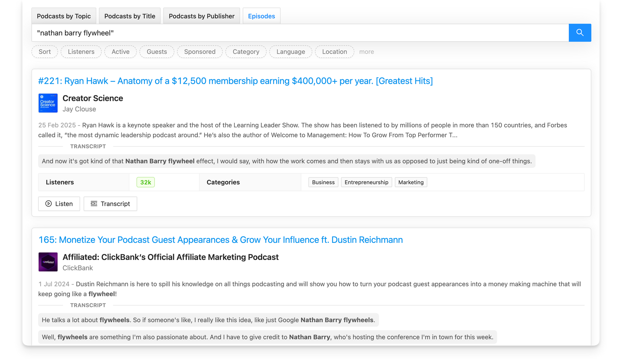 Nathan Barry Flywheel mentioned on podcasts
