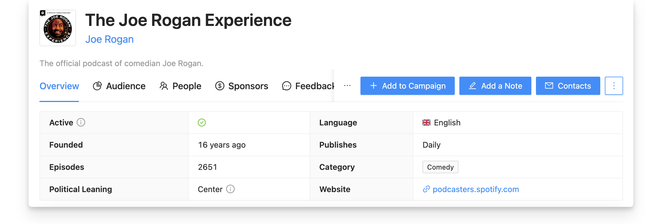 Joe Rogan Experience podcast