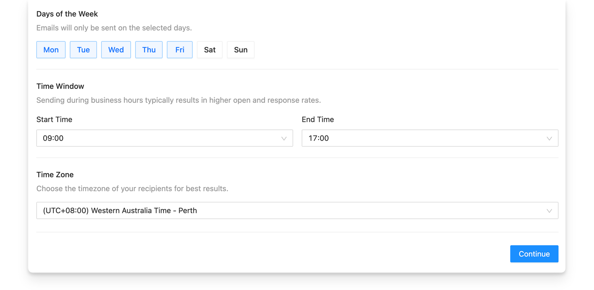 Pitch sending window