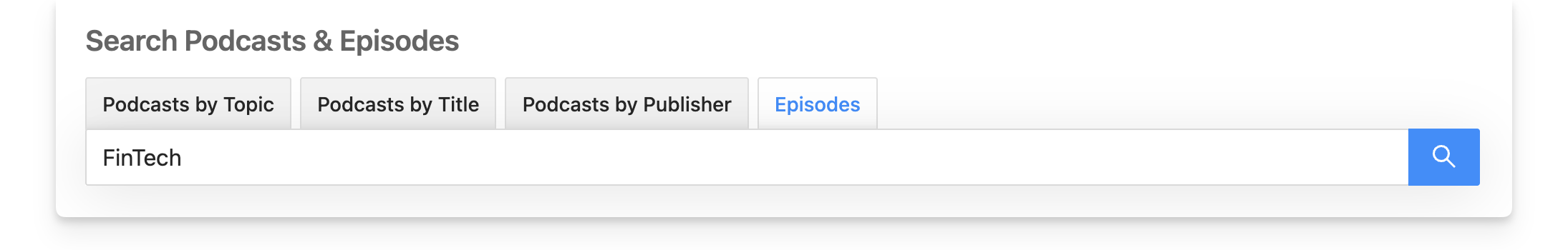 Podcast episode search