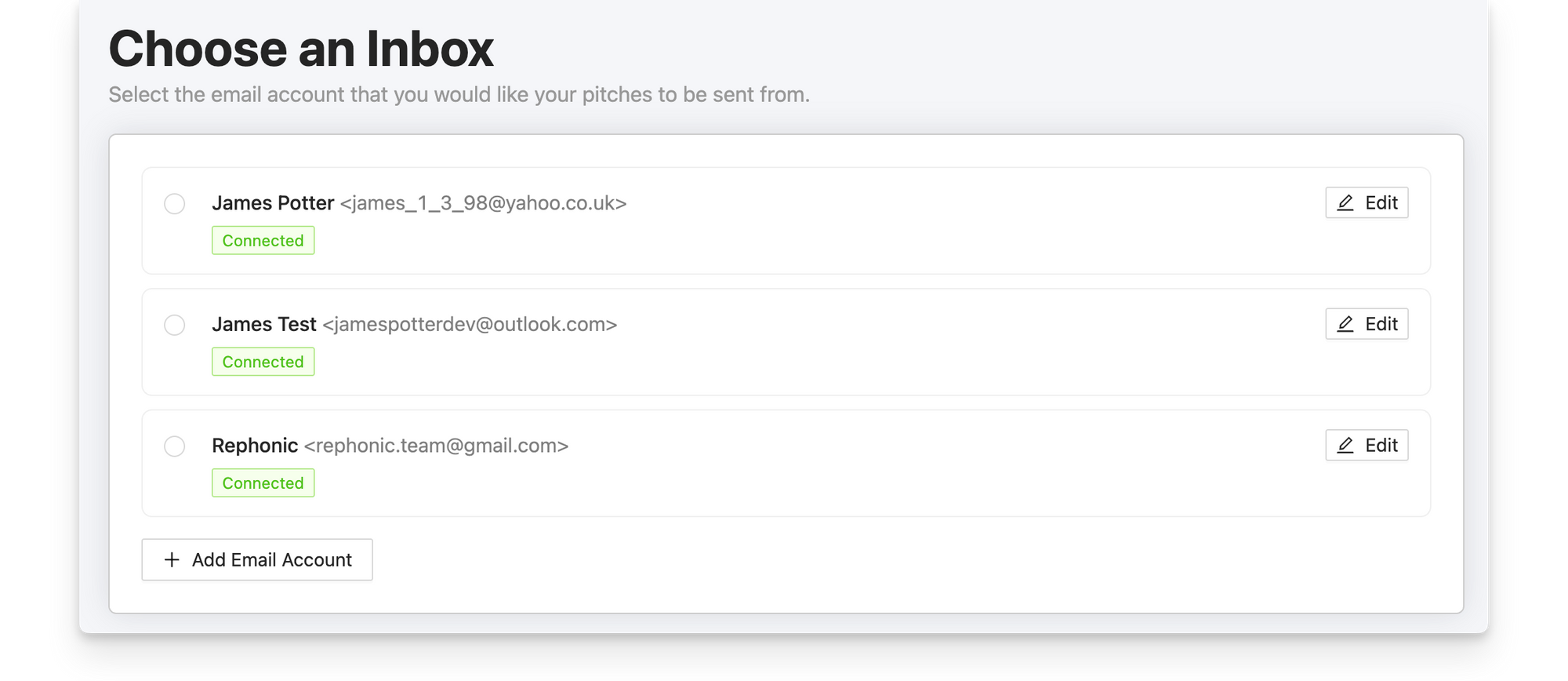 Rephonic pitch inbox