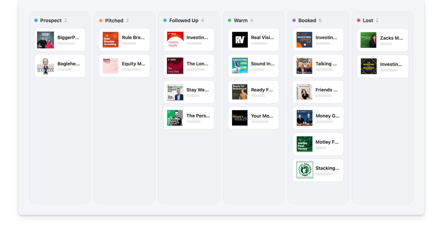 Rephonic campaign in Boards view