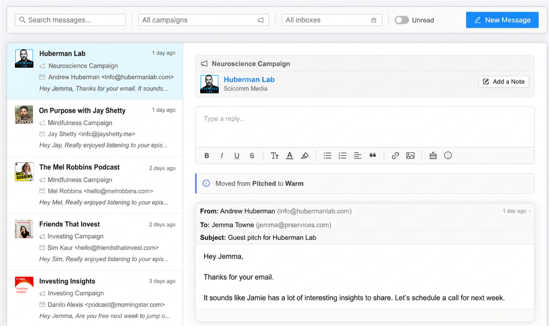Rephonic messaging workspace
