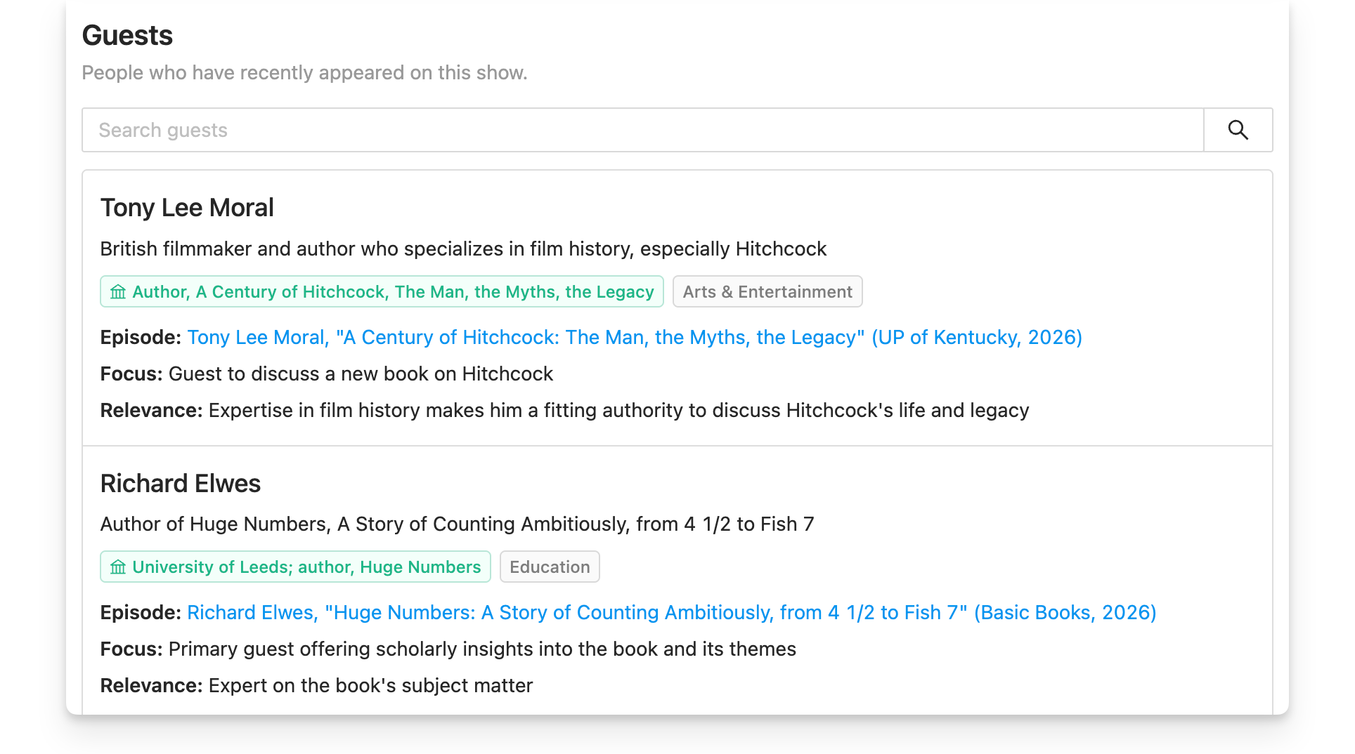 New Books Network podcast guests