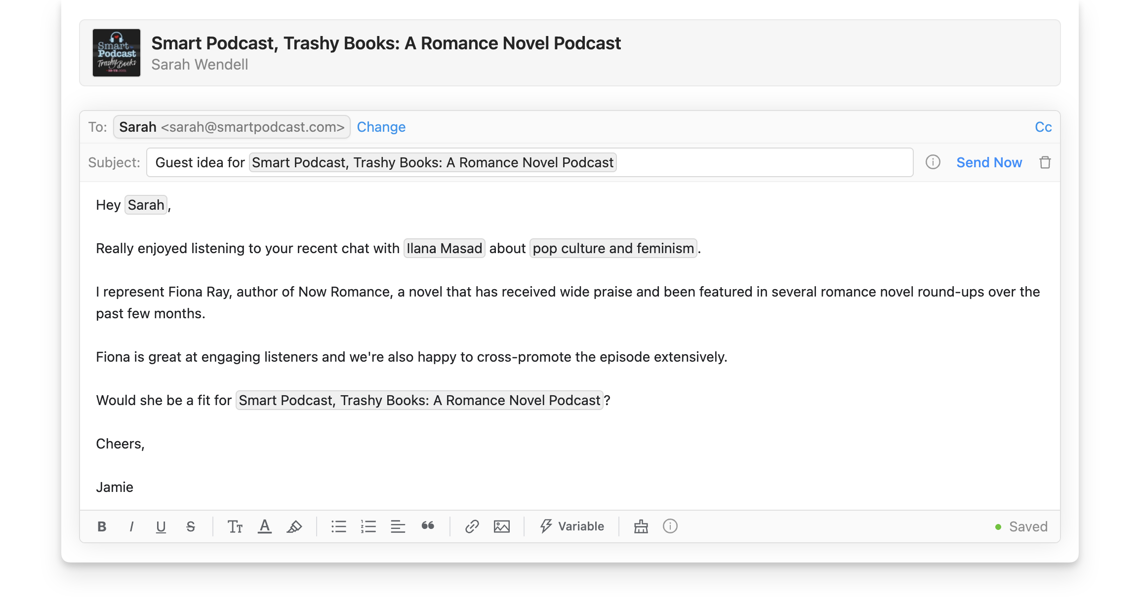 Pitch an author interview podcast on Rephonic